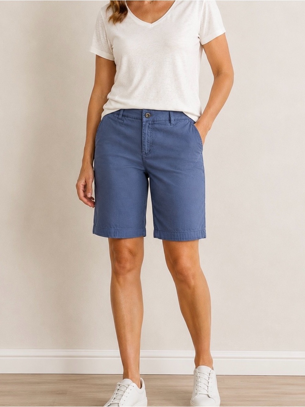 Orvis Women’s Stretch Chino Bermuda Shorts Blue Size 12